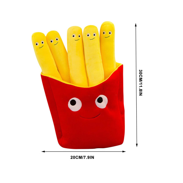 Franske pommes frites puteleke Kreativ tegneserie simulering plysjleke dukke fotografering rekvisitter sofa pute [DB] Multicolor