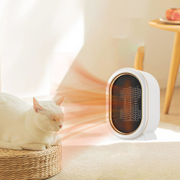 Hundkoja Värmefläkt med 2 Modulermotermostater, 800W/1200W Elektriska Husdjursvärmare Vinter, För Utomhus Hönshus Inomhus Bärbar Växthusvärme db White