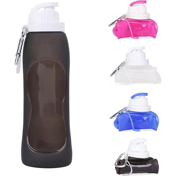 Vuotamaton, ultrakevyt juomapullo, 500 ml, kokoontaitettava vesipullo, BPA-vapaa, pullo urheiluun, pyöräilyyn, kuntoiluun, ulkoiluaktiviteetteihin, urheilupullo