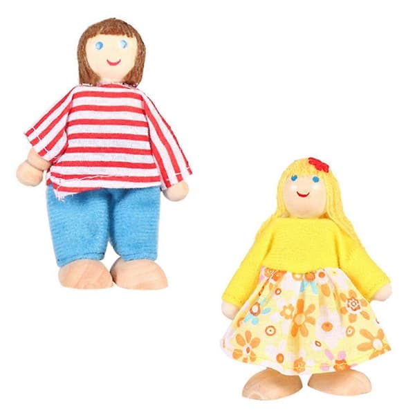 Lekfull minihusdockfamilj för barn med 2 st låtsasleksaker