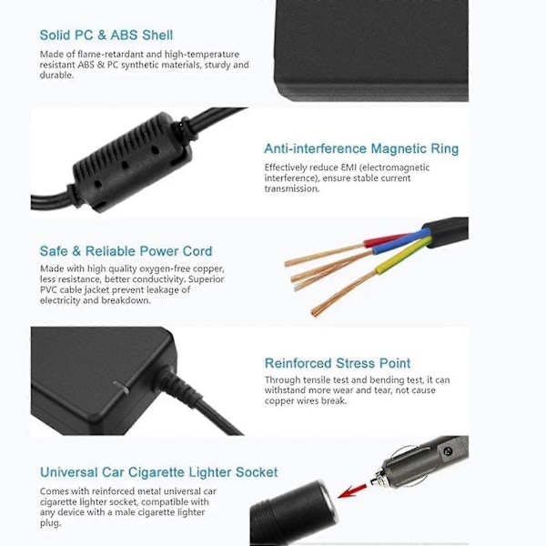 12V 15A 160W Bilkonverter 220V till 12V Bil Adapterskonverter Bil Hem - Tändaruttag Konverter EU-kontakt db