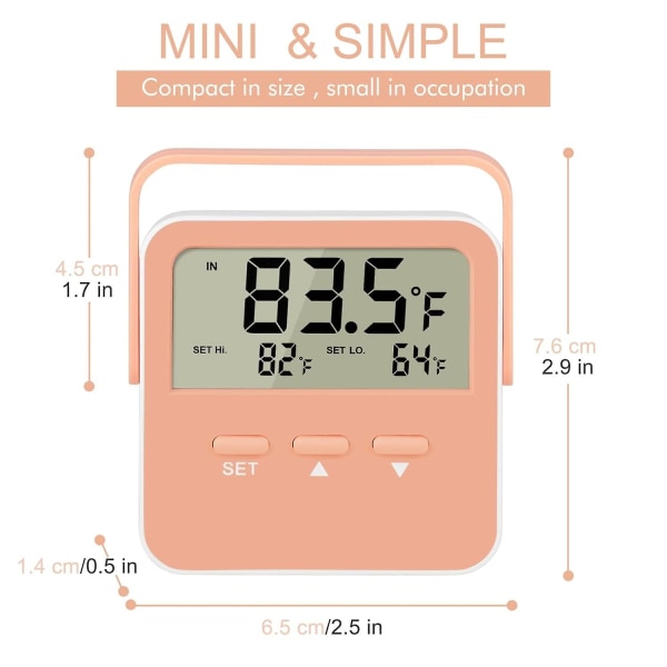 Digitalt termometer for kjøleskap og fryser - Alarm for høy lav temperatur (ekstra sensor)