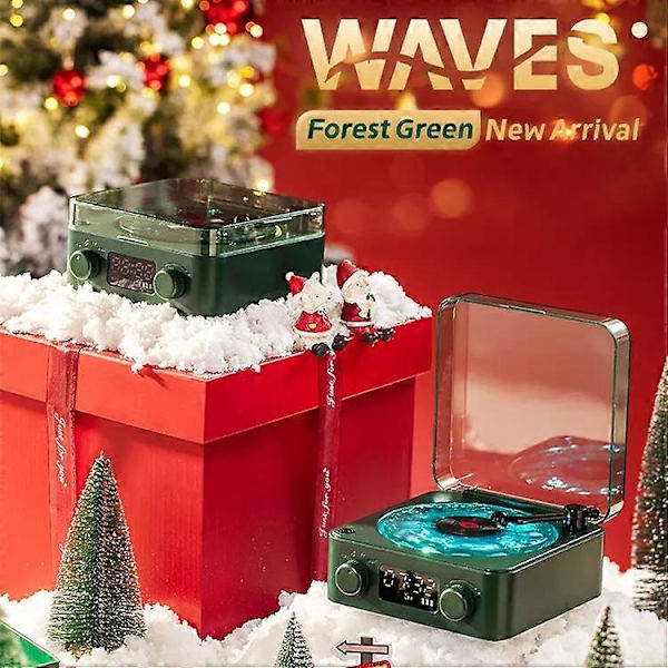 Lumena Lamp Skivspelare, Waves Vinyl Bluetooth-högtalare med 4 justerbara lägen {Db} christmas style