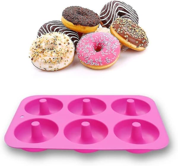 Donut silikoneform, non-stick silikone donutform, bageform til 6 donuts