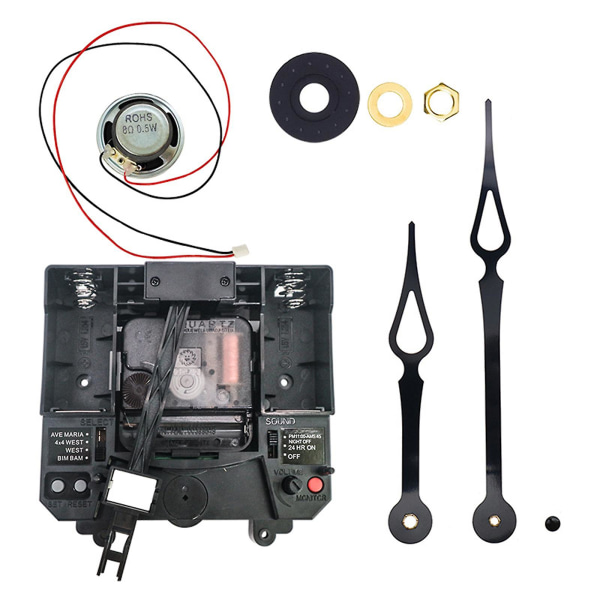 Diy-kit väggklocka rörelse kvarts pendelklockspel justera volym [DB] 6