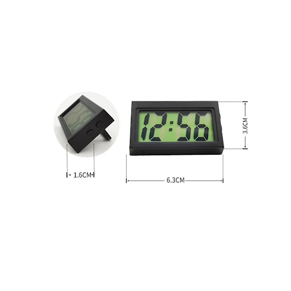 Mini digitalklocka för bilinstrumentpanel, självhäftande elektroniska klockor för fordon med LCD-tid dB
