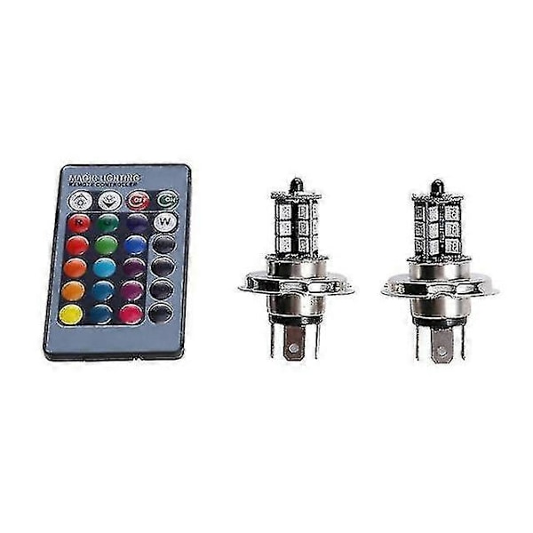 2 st 9006 H4 Hb4 H7 H8 H9 H11 Universal Bil RGB Atmosfärslampa 5050 LED-lampor Bilprodukter Tillbehör Med Fjärrkontroll db H4