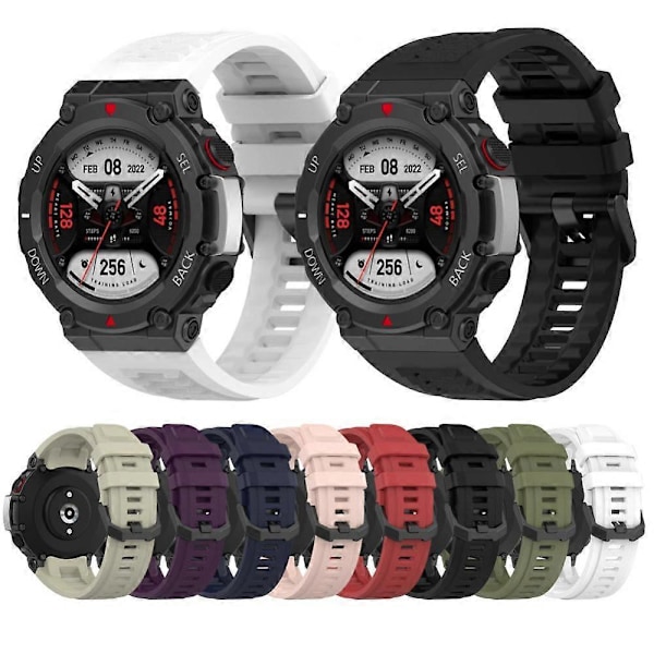 Silikonarmband för AMAZFIT T-Rex 2 Officiellt Ersättningsarmband med Verktyg för Huami Amazfit T-Rex2 Officiellt Ersättningsarmband [DB] Gray2324