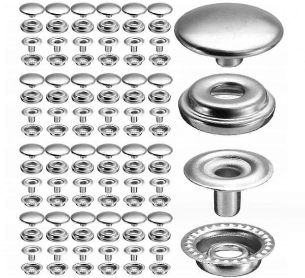 100 stycken rostfria tryckknappar, 15 mm tunga tryckknappar för jeans, tygjackor, kläder, väskor, läder, DIY-hantverk DB