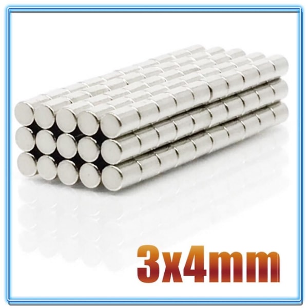 100st Mini Small N35 Rund Magnet 3x1 3x1,5 3x2 3x4 3x5 3x10 Mm Neodymium Magnet Permanent Ndfeb Super Stark Kraftfulla Magneter db 3x4(100pcs)