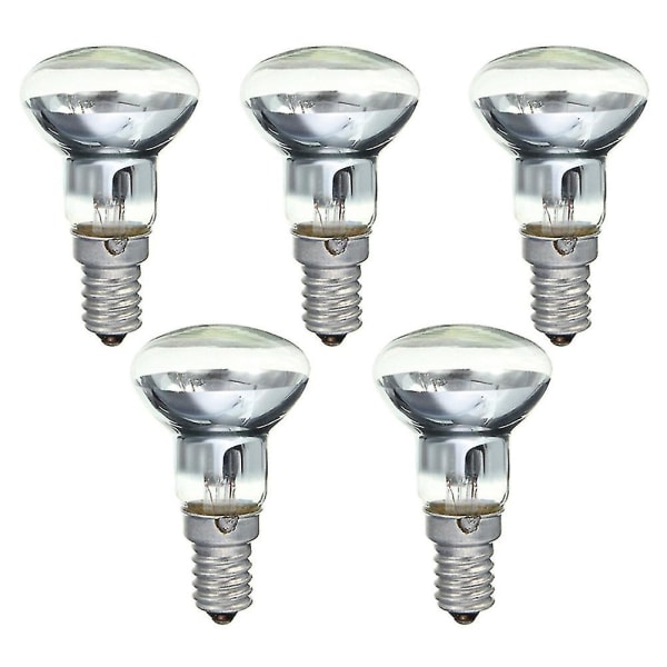 Korvaava E14 R39 30W kierrekantainen hehkulamppu kirkas heijastin spottivalo laavalamppuun [db] Transparent 5pcs