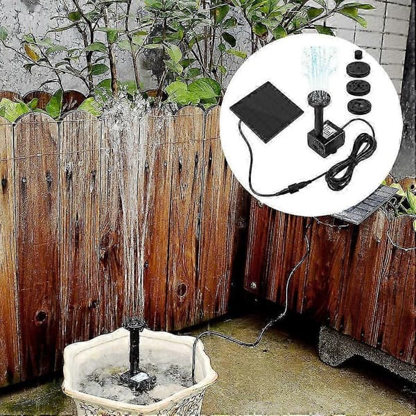 Solcelle-springvand - Panel-vandpumpe til fuglebad, solcellepanelsæt, udendørs springvand til små havedamme, terrasser og akvarier[DB]