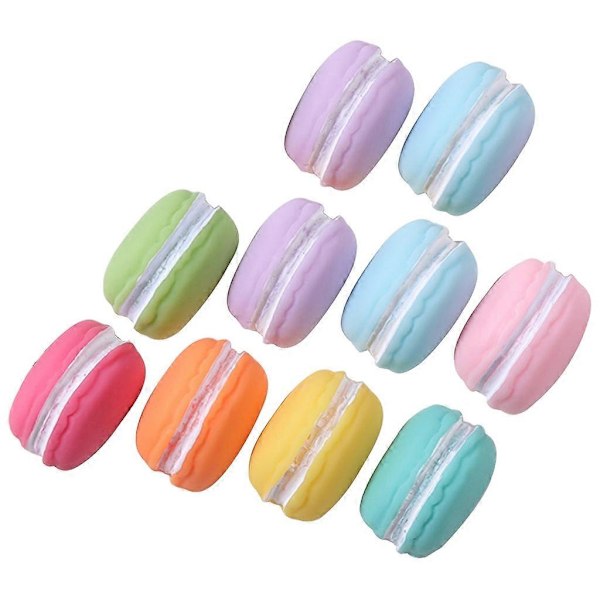 Simulerings Macaron Tårta Artificiell Harts Mat Leksaker 10 Stk Falsk Matmodell [DB] Mixed