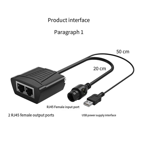 Rj45 Splitter 1 Til 2 Ethernet Adapter Kompatibel Cat5 Cat5e Netværkskabel Extender Til Router Lapto