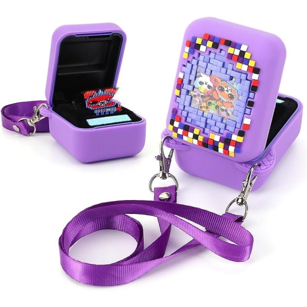 Silikonetui for Bitzees Interaktivt digitalt kjæledyrleketøy, beskyttende hudhylse med snor for Bitzee Virtual Electronic Pets Accessories Db Purple