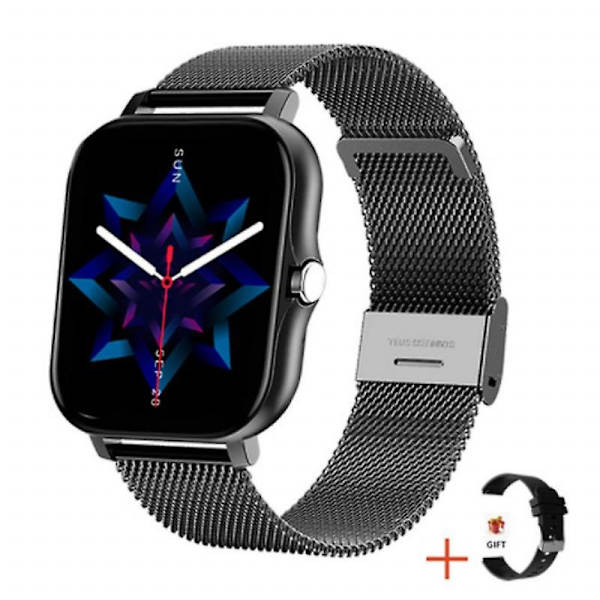 Julgåva Smartklocka för kvinnor, Samtal/blodtryck/100+ sporter Dam Smartwatch, Andningsfrekvens Hjärtfrekvens Blodsyre Sömn [db] black