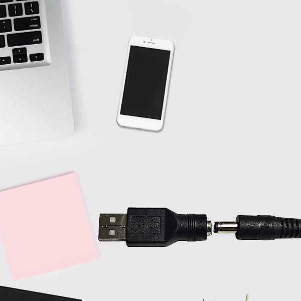 Sort USB til DC Adapter USB 2.0 A Hun til DC 5.5x2.1mm Strømadapter db