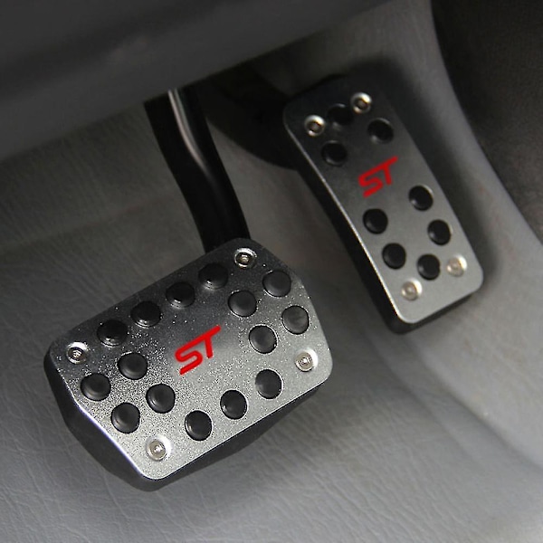 Aluminium Aolly Bilgaspedaler Bromspedal Kopplingspedaler för Ford Focus 2 Focus 3 Kuga Escape St 2009-2017 [DB] Red ST 2Pcs AT