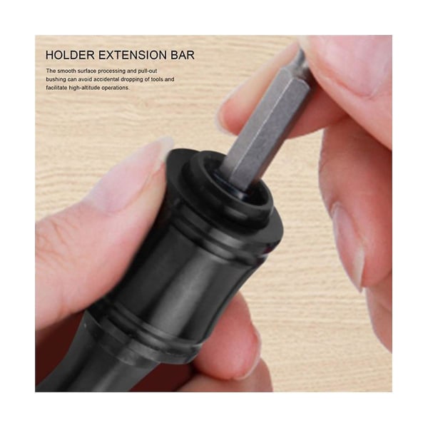 Bit Holder 1/4 Tommers Hex Skrutrekker Bits Holder Forlengelsesstang Nøkkelring Skruadapter Drill Drill Bi  [XC] Black