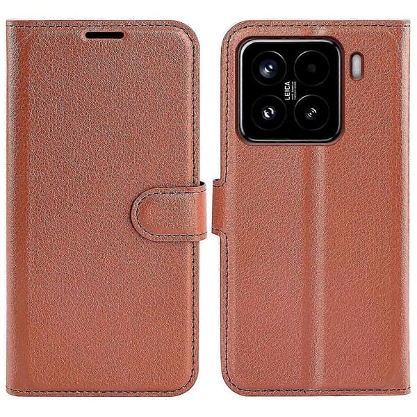 Litchi Læder Etui Til Xiaomi 15 [DB] Brown