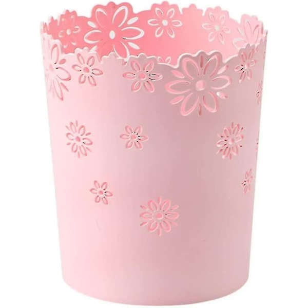Plast Avfallskorg ihålig Blom Avfallskorg Rund Lockless Sopbehållare Bin Rosa Bins  [dB} blue