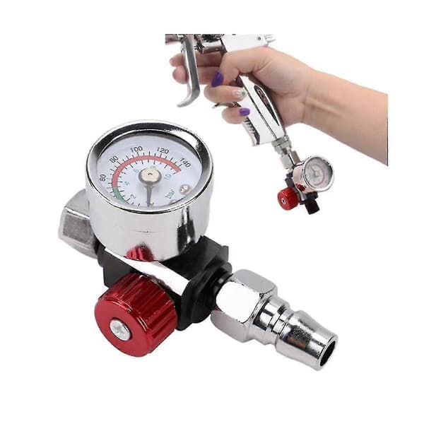 3 st högkvalitativ färgspruta luftregulator tryckmätare & adapter pneumatisk lufttrycksregulator Xxf[DB]