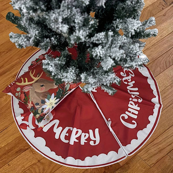 Julgransskjort - Tomte - Festlig Juldekoration, Polyester, Perfekt för Hem & Fest Red 60cm*60cm/1pcs