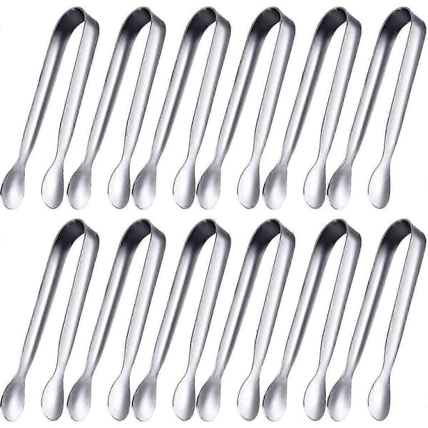 12 Mini Tang i Rustfrit Stål til Appetizers, Desserter, Charcuteri og Servering af Slik (Sølv, 11 cm) [DB]