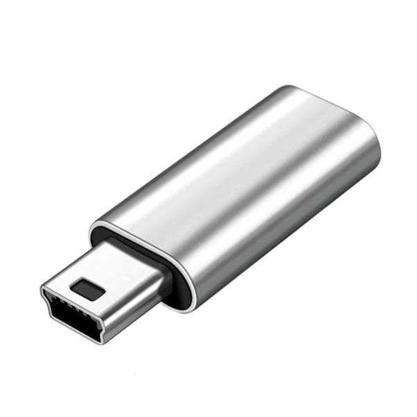 Usb C - Mini Usb -sovitin, tyyppi C naaras - Mini Usb uros -muunninliitin [DB] Silver gray