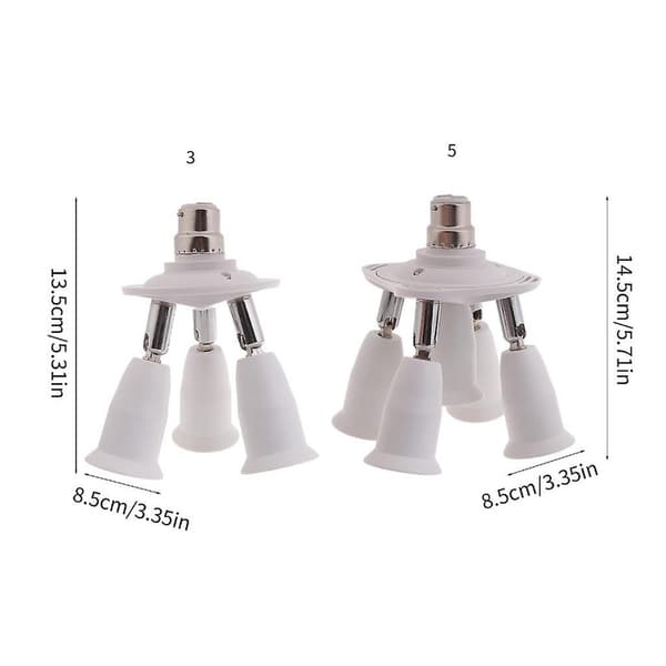 3/5 i 1 E26 E27 Standard Medium Skrue Led Lyspære Splitter Adapter Lampe db 3