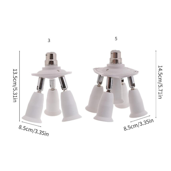 3/5 i 1 E26 E27 Standard Medium Skruv LED Ljusuttag Splitter Adapter Lampa db 3