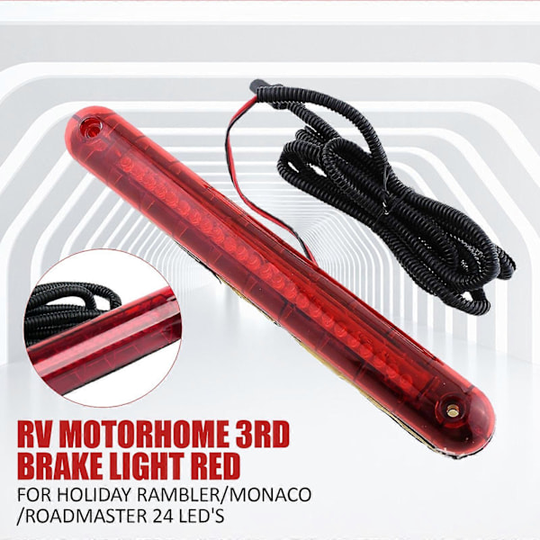 24 LED RV-moottorikodin 3. jarruvalo punainen Holiday Ramblerille/Monaco/Roadmasterille [DB]