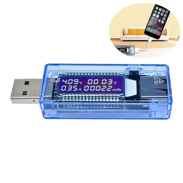 Usb-lader Multimeter Lader Detektor Strømmåler Spenningsmåler Digital Voltmeter