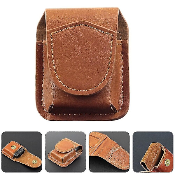 Læder lighter etui håndlavet hylster bæltestrop clip pose holder til Zippo db