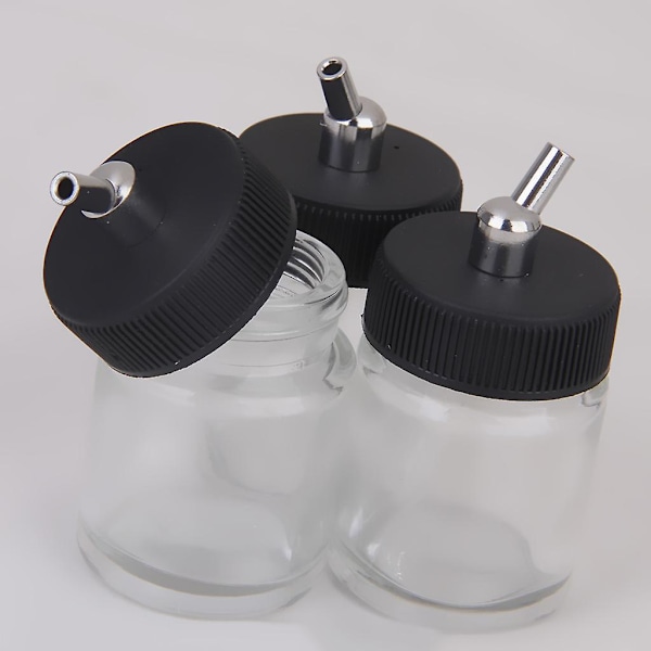 10 x 22cc Airbrush Flaske Tomme Glass Krukker med Sugepumpe Lokk Spray Topp [DB]