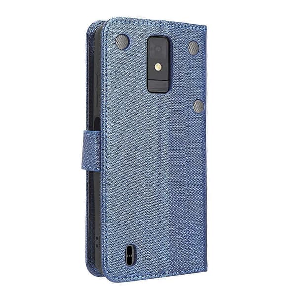 För ZTE Blade A32 Diamanttextur Läder Telefonfodral [DB] Blue