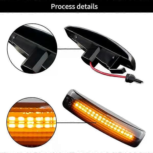 2 STK Repeater Blinklys Dynamisk Blinker LED Side Markeringslys Til Land Rover Freelander 2 Discovery 3 4 Rover Sport L320 [DB] Dynami(2PCS)