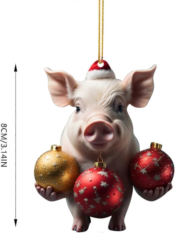 Julepynt Akryl Gris Flad Bilhæng Juletræspynt julepynt udsalg [DB] E