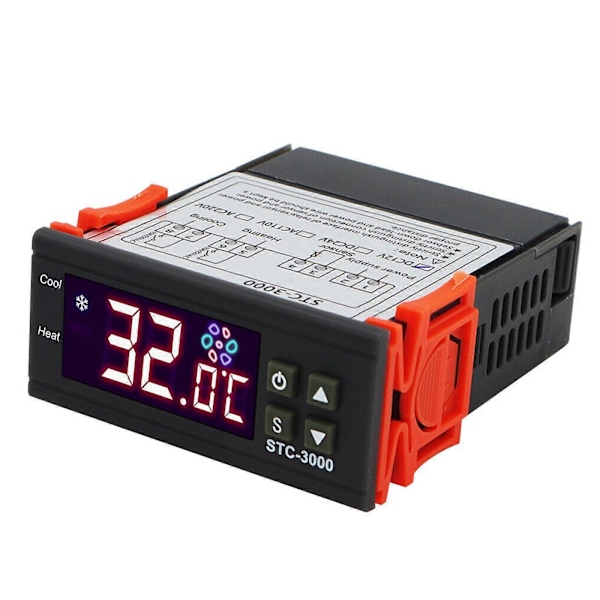 STC-3000 Digital Temperaturregulator med Sondsensor DC 12V/24V AC 110-220V [DB] DC12V
