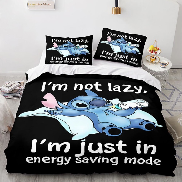 Stitch 3D-tulostettu vuodevaatesetti Peitto Päällinen Tyynyliina Lapset Lahja Väri 13 Db AU single 140x210cm