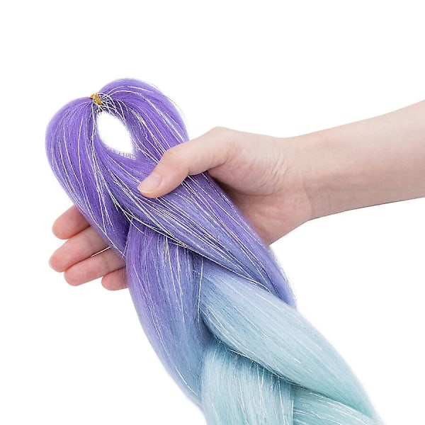 24 tommers flettehår-ekstensjoner Syntetisk Ombre Heklet Flettehår DIY Jumbo Flette for Kvinner {DB} 2 24inch