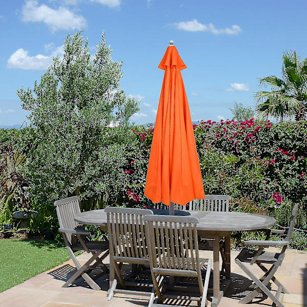Db 3m Pyöreä Puutarhavarjo Ulkoilma Patio Aurinkovarjo Katos 3m 6/8x Varsi 300cm x 8k Orange