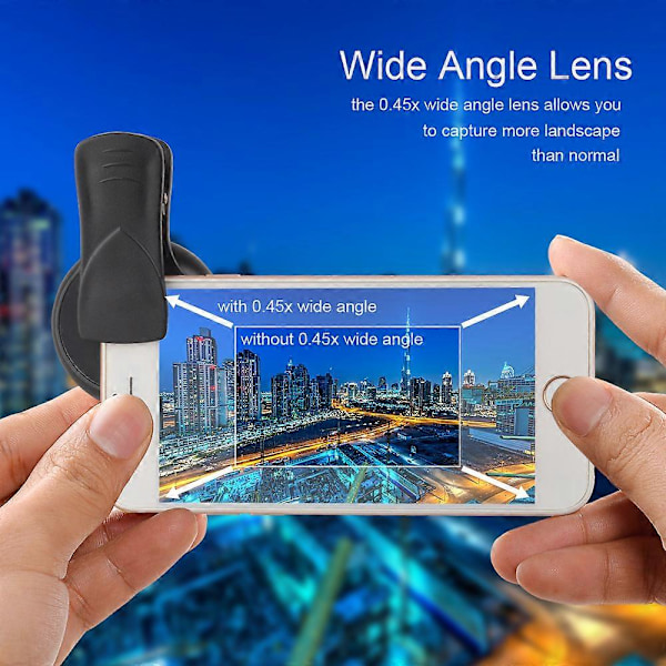 Universal Mobile Professional 37MM 0.45X 49UV Super Vidvinkel + Makro 2-i-1 Telefonlins [DB]