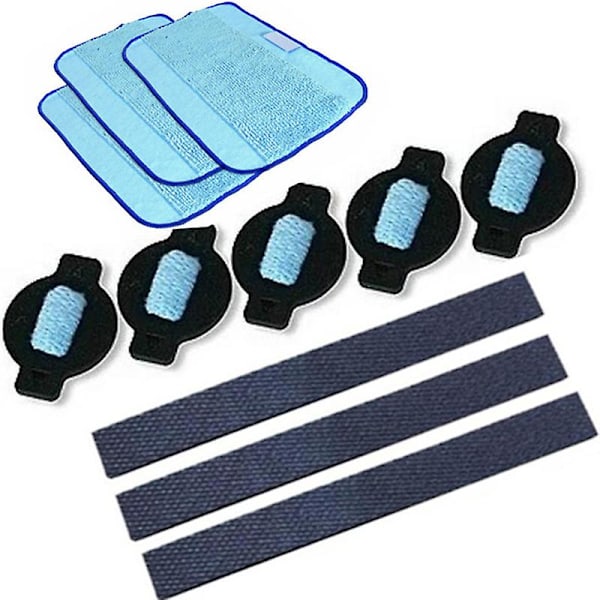 11 stk/lot robot hjul dekk mopp klut vannhette erstatning for braava 320 380 381 380T 390 390T Mint [db] Black  blue