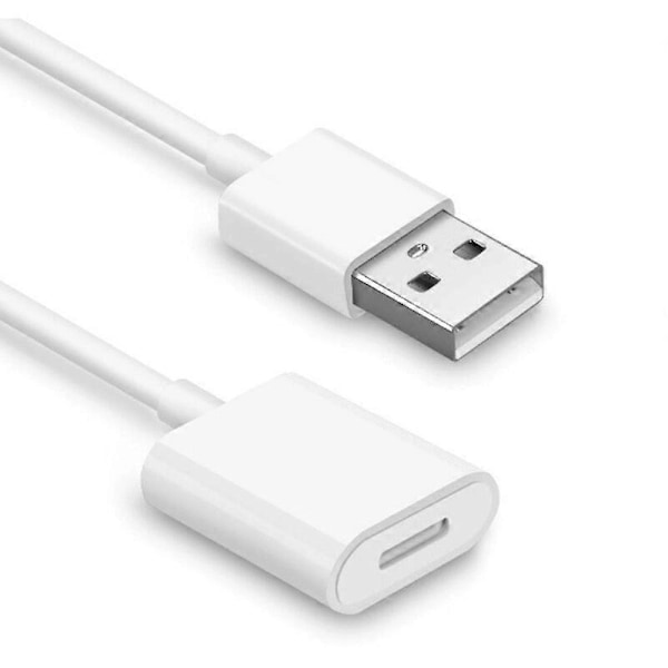 USB Oplader Adapter til iPad Pro Apple Pencil Opladningskabel Pen [DB] White