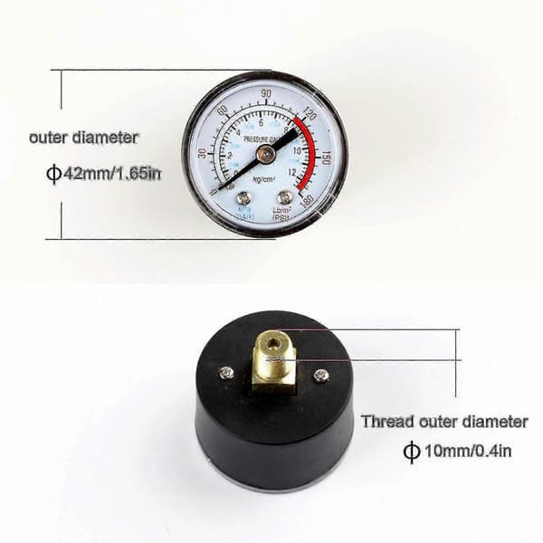 Luftkompressor Tryckströmbrytare Kontrollventil 90-120psi med Dubbla Tryckmätare & 20A Ström [DB]