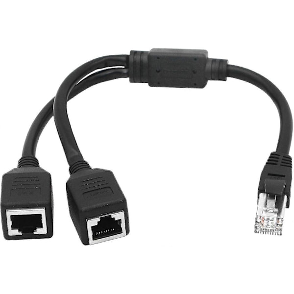 Ethernet-verkkojakaja, 1 uros - 2 naaras Y-sovitinkaapeli, Ethernet-jatkopistoke [db]