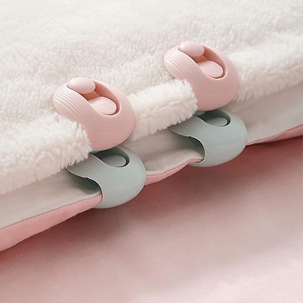 8 st Duvet-hållare klämmor håller täckeskyddshörn på plats nållösa klämmor lakan klämmor täcke fixer plastklädnypor fixering klämmor  [dB}