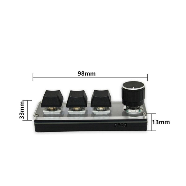 3 näppäintä Langaton mukautettava näppäimistö 2,4 g USB 2 moodia Monitoimiset kannettavat pikavaihtonäppäimet