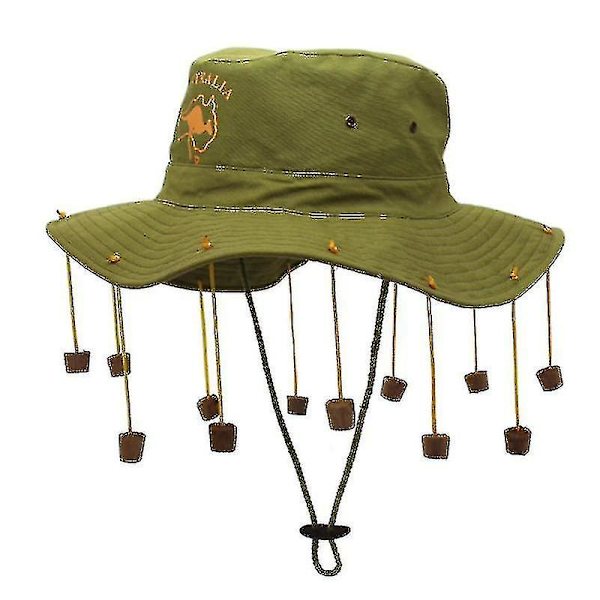 Vuxen australiensisk folklorehatt, 12-pärlad bomullssolskärm, utklädningstillbehör med korkar db SIZE 57